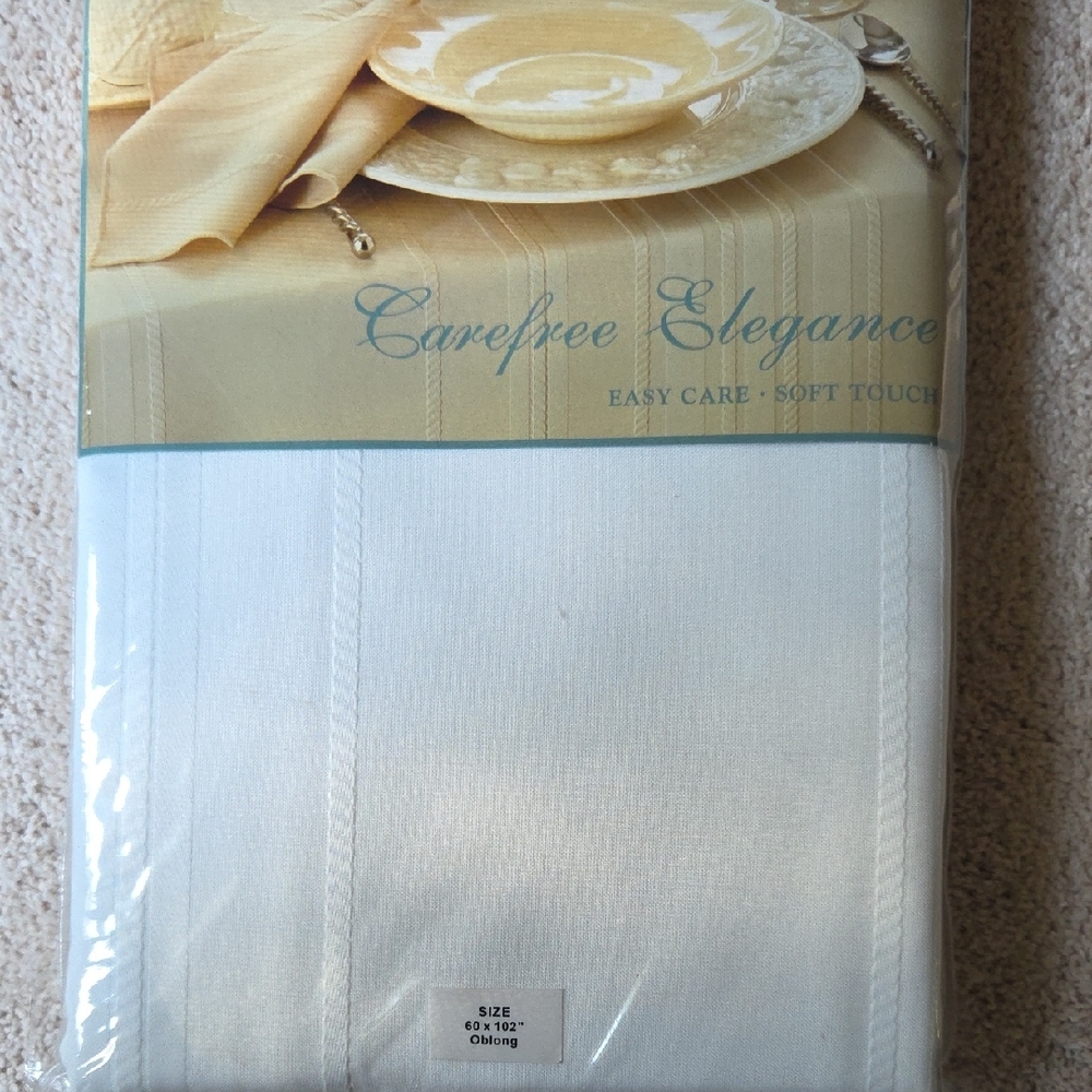 Carefree Elegance Tablecloth in White